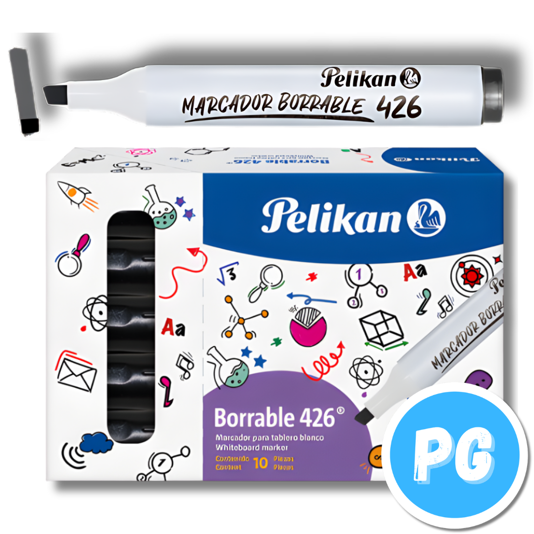 Caja Marcador Pelikan Borrable 426 x10 Unds Negro