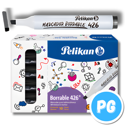 Caja Marcador Pelikan Borrable 426 x10 Unds Negro