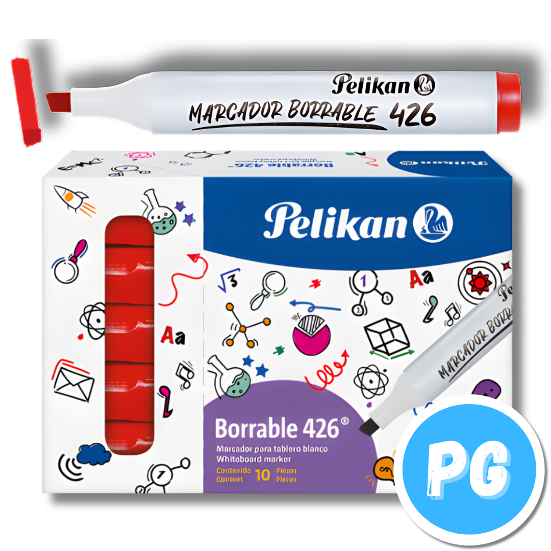 Caja Marcador Pelikan Borrable 426 x10 Unds Rojo