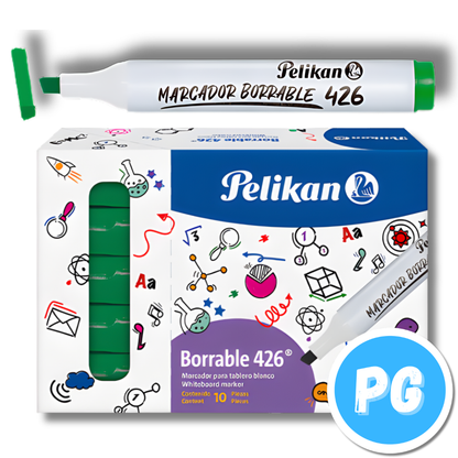Caja Marcador Pelikan Borrable 426 x10 Unds Verde