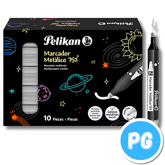 Caja Marcador Pelikan Metalico 752 x10 Unds Plateado