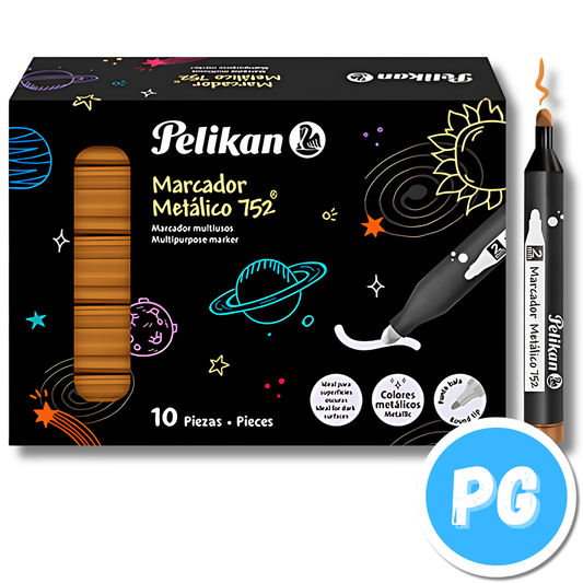 Caja Marcador Pelikan Metalico 752 x10 Unds Dorado