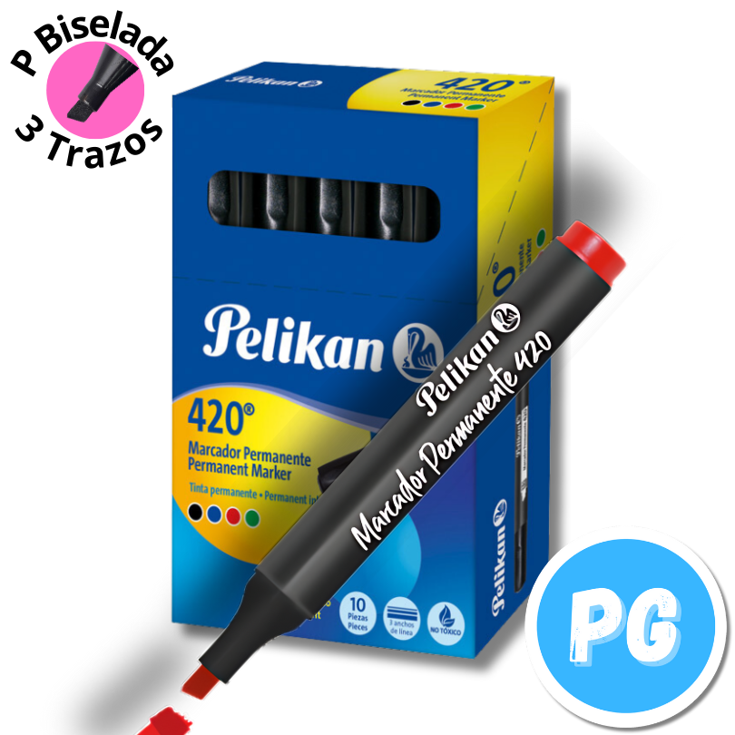 Caja Marcador Pelikan Permanente 420 x10 Unds Rojo