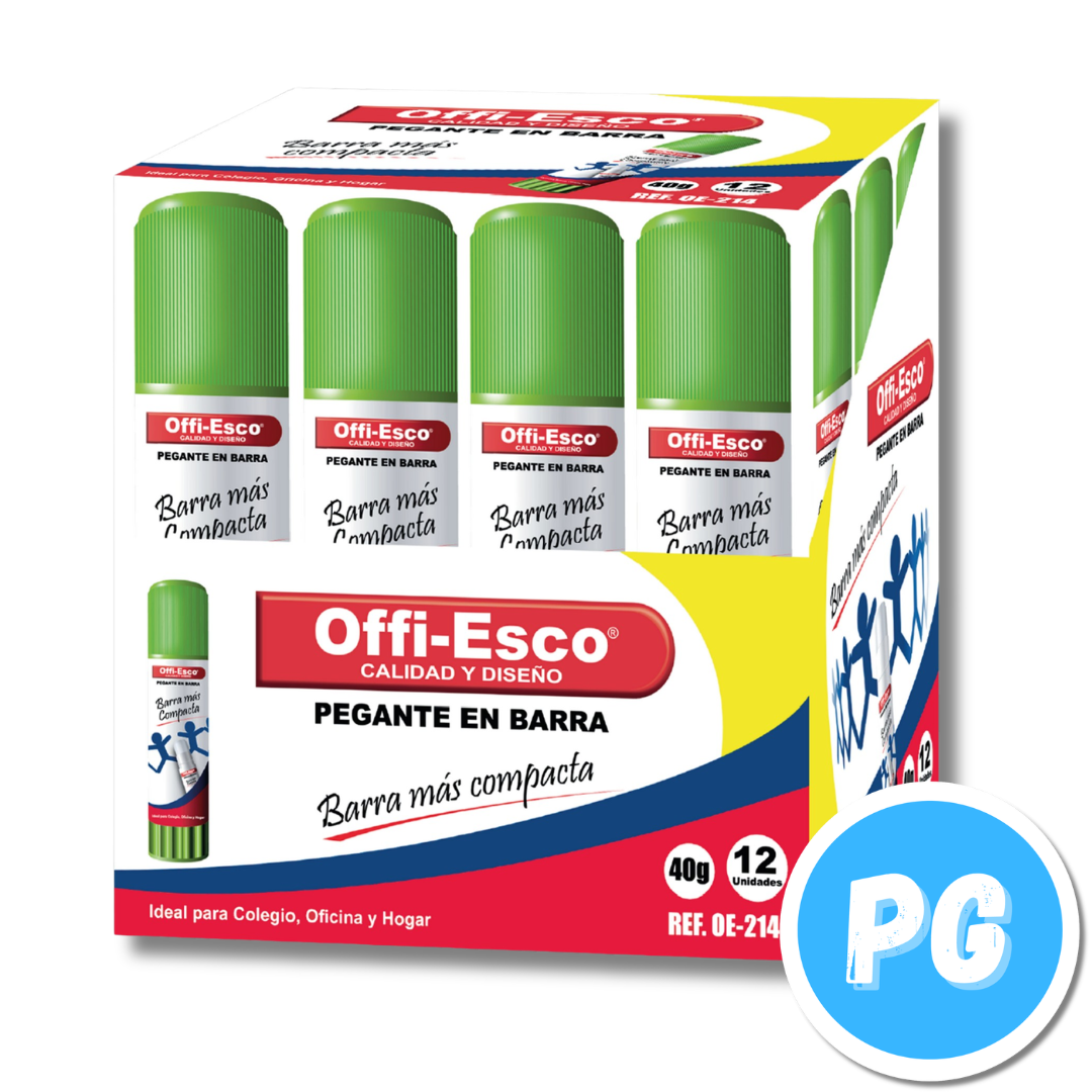 Caja Pegante Barra Offi Esco 40 Gramos x12 Unds Ref 214
