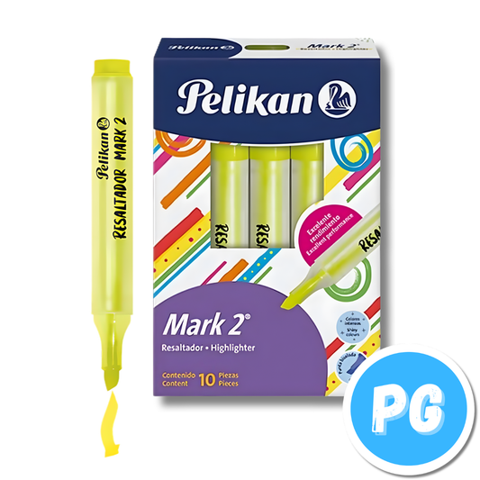 Caja Resaltador Pelikan Mark 2 x10 Unds Amarillo
