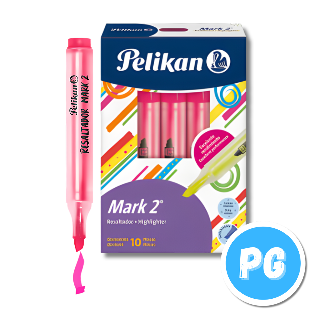 Caja Resaltador Pelikan Mark 2 x10 Unds Fucsia