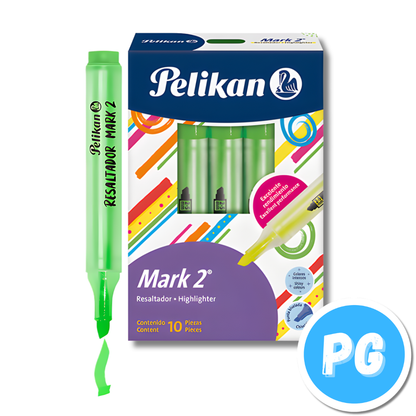 Caja Resaltador Pelikan Mark 2 x10 Unds Verde