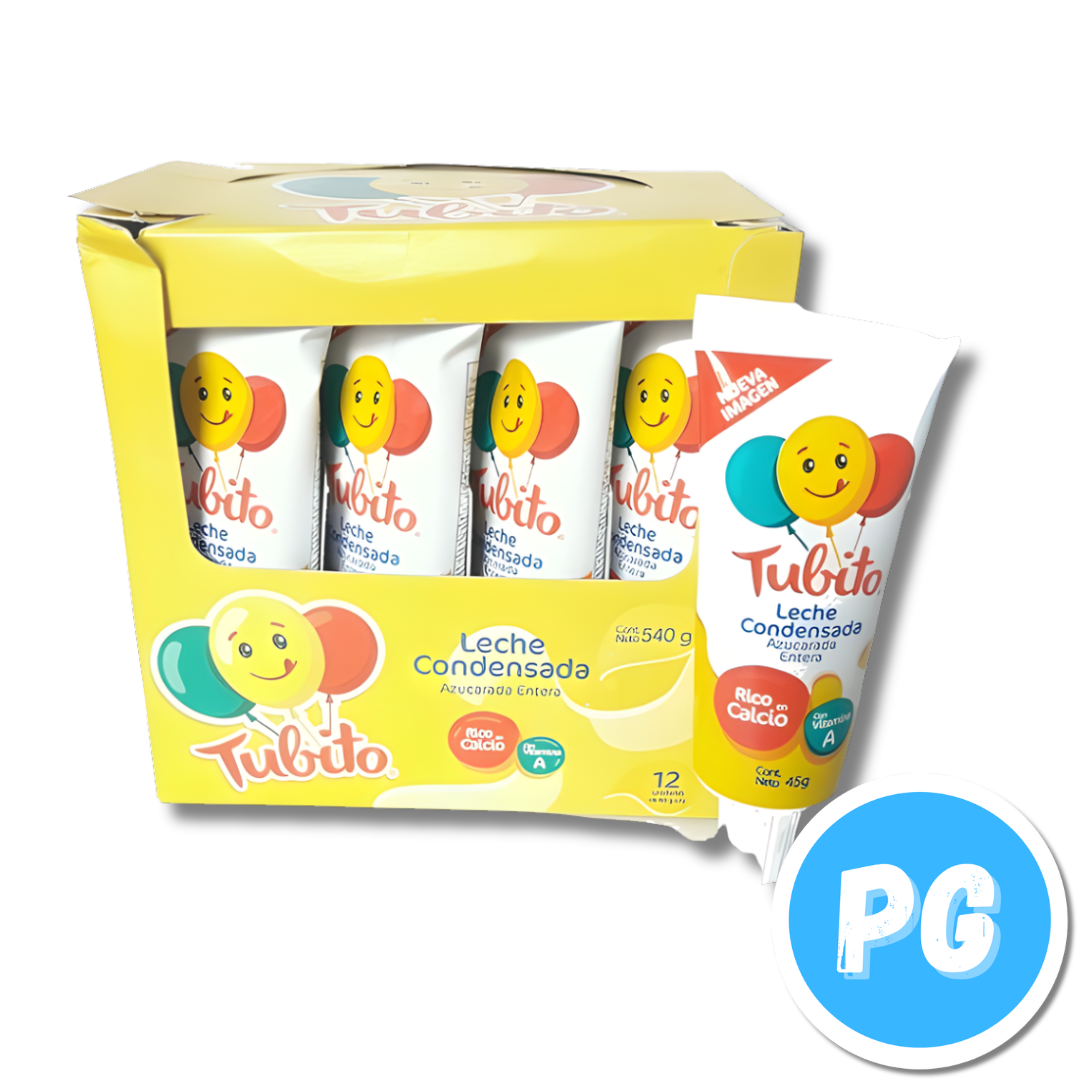 Caja Tubito Leche Condensada 45 Gramos C/U X12 Unds