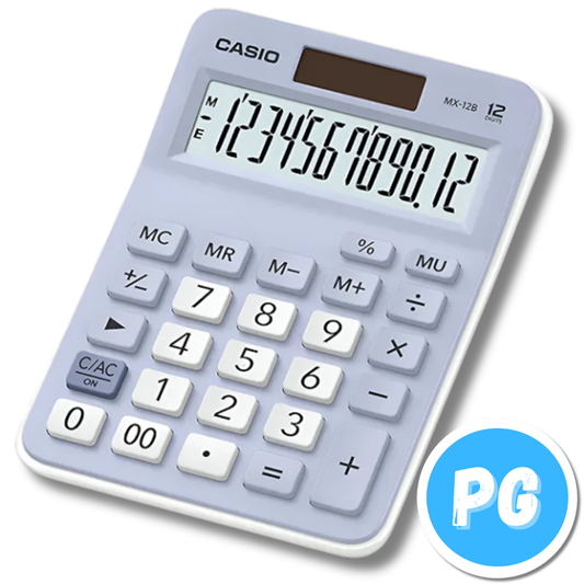 Calculadora Casio Mx12b Azul Pastel 12 Digitos Mediana