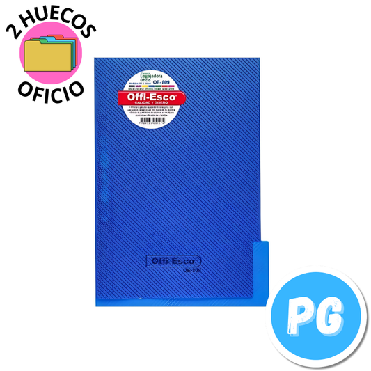 Carpeta Plastica Oficio Legajadora Azul