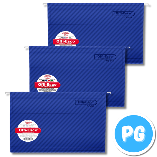 Carpeta Plastica Colgante Oficio Azul