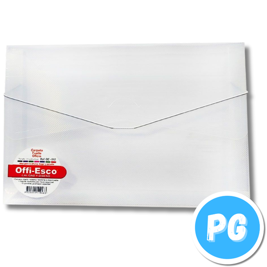 Carpeta Plastica Sobre Oficio con Cauchos Blanco