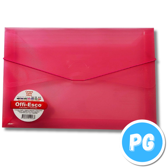 Carpeta Plastica Sobre Oficio con Cauchos Fucsia