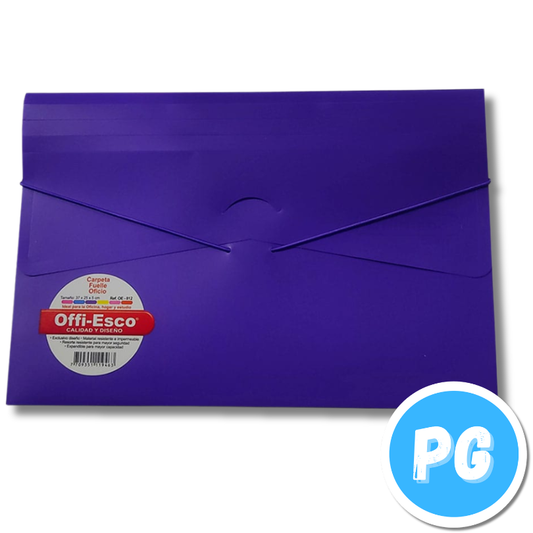 Carpeta Plastica Sobre Oficio con Cauchos Morado