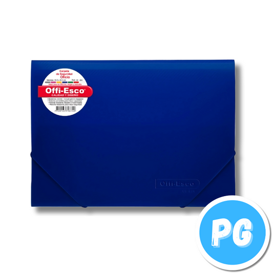 Carpeta Plastica Seguridad Oficio Con Gancho Legajador Offiesco 804 Azul