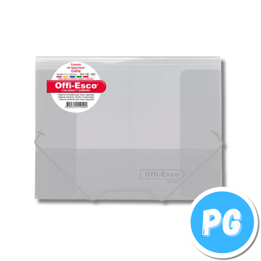 Carpeta Plastica Seguridad Oficio Con Gancho Legajador Offiesco 804 Transparente