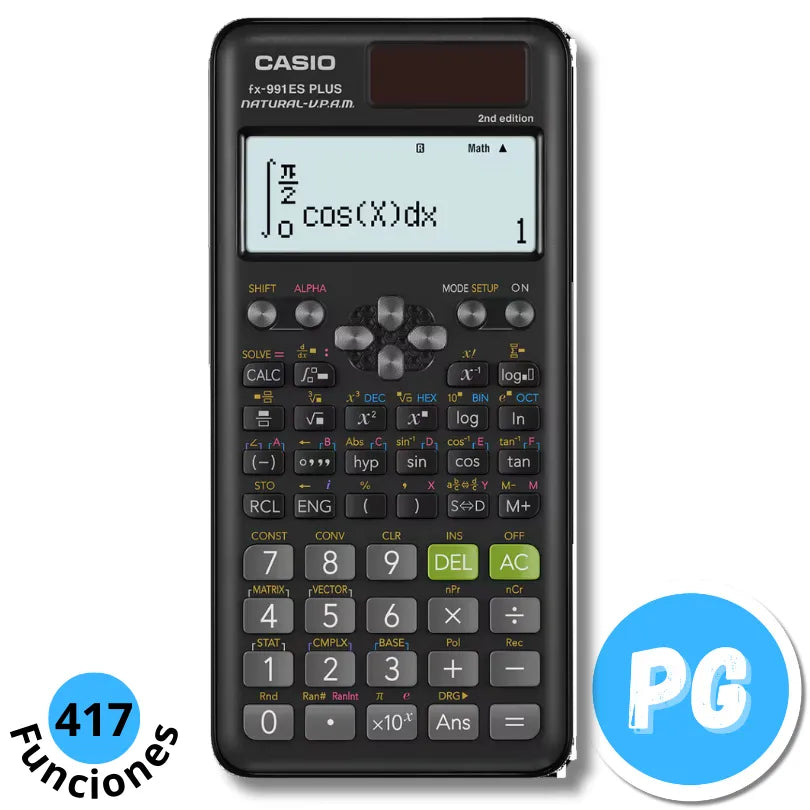 Calculadora Casio Cientifica 570 ES PLUS 417 Funciones Bateria Reloj