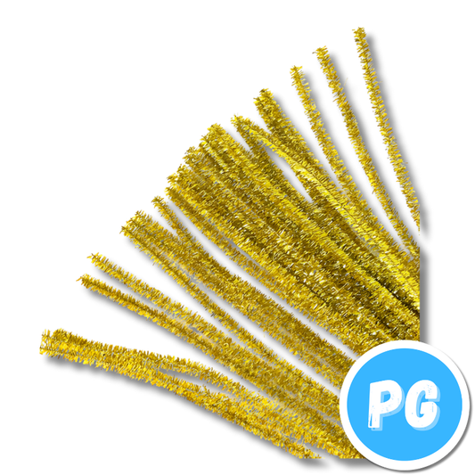 Paquete Chelines Limpia Pipas Metalizados X50 Unds Dorado