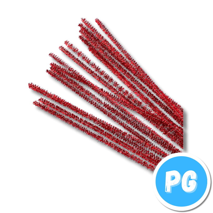Paquete Chelines Limpia Pipas Metalizados X10 Unds Rojo