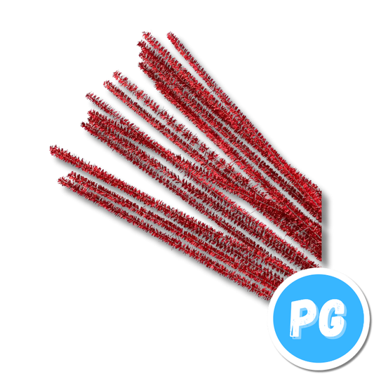 Paquete Chelines Limpia Pipas Metalizados X50 Unds Rojo