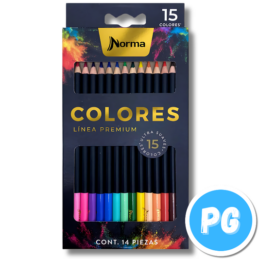 Caja De Colores Norma Premium X15 Unds Unipunta