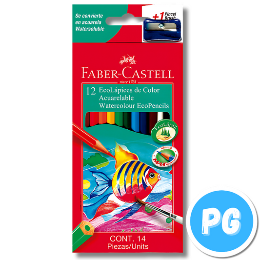 Caja Color Faber Castell X12 Unds Acuareables