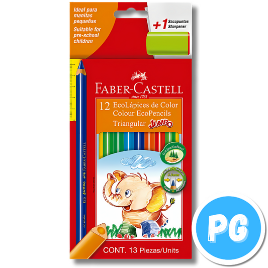 Caja Color Faber Castell x12 Unds Jumbo Unipunta