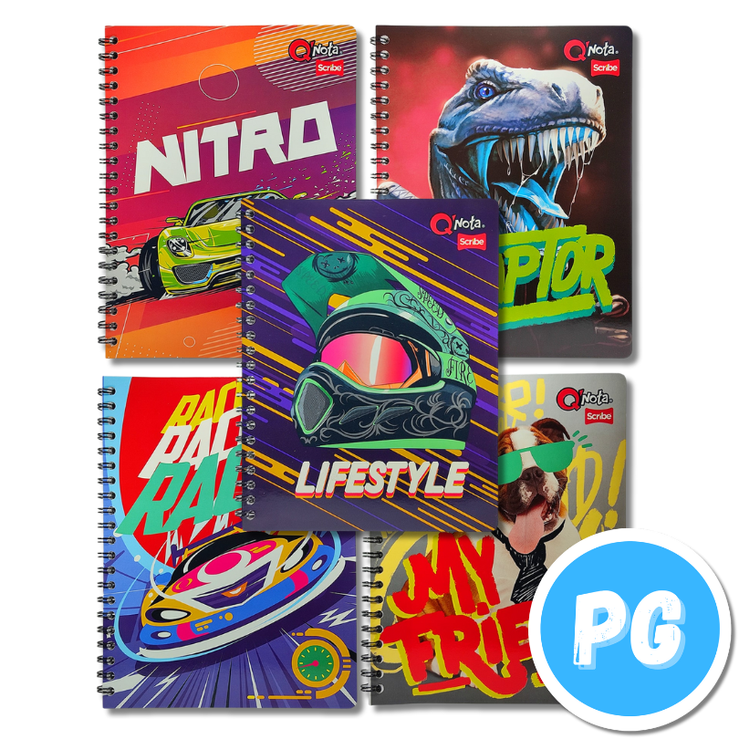 Cuaderno Argollado 105 Scribe Master Pasta Dura Hombre 80 Hojas Rayas Pasta Dura Grande  - Se Envia Un Motivo Aleatorio