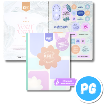 Cuaderno Cosido 50 Hojas Kiut Cuadros con Aroma - Se envia un motivo aleatorio