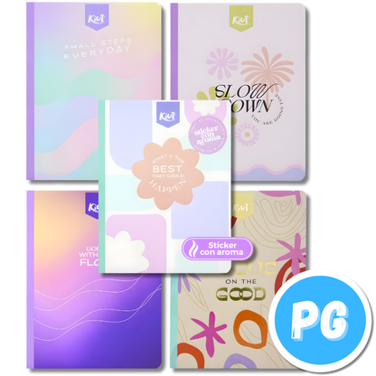 Cuaderno Cosido 50 Hojas Kiut Cuadros con Aroma - Se envia un motivo aleatorio