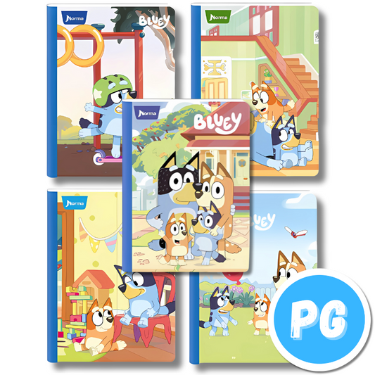 Cuaderno Cosido 100 Hojas Norma Bluey Disney Cuadros - Se envia motivo Aleatorio