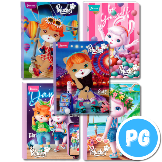Cuaderno Cosido Norma Peluches Cuadros 100 Hojas - Se Envia Un Motivo Aleatorio