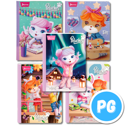 Cuaderno Cosido Norma Peluches Cuadros 100 Hojas - Se Envia Un Motivo Aleatorio