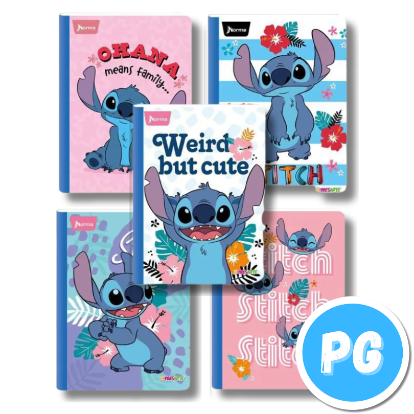 Cuaderno Cosido 100 Hojas Norma Stitch Disney Cuadros