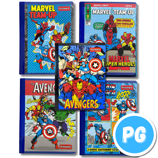 Cuaderno Cosido 100 Hojas Primavera Marvel Comics Cuadros - Se envia un motivo aleatorio