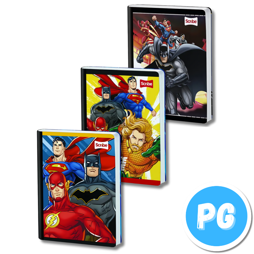 Cuaderno Cosido 100 Hojas Scribe Liga de la Justicia Super Heroes Cuadros