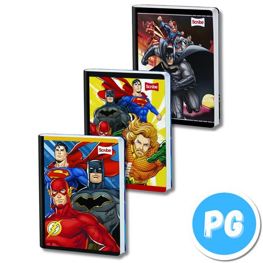 Cuaderno Cosido 100 Hojas Scribe Liga de la Justicia Super Heroes Cuadros