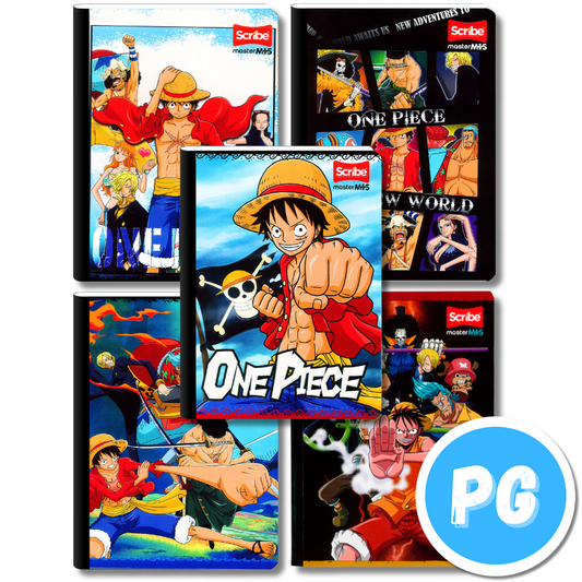Cuaderno Cosido 100 Hojas Scribe One Piece Cuadros - Se envia un Motivo Aleatorio Anime