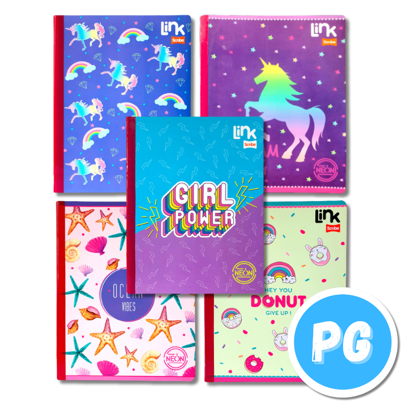 Cuaderno Cosido Scribe Link Para Mujer Con Stickers Cuadros 100 Hojas - Se Envia Un Motivo Aleatorio