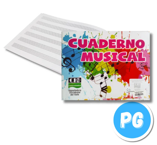 Cuaderno Musical Pentagramado Media Carta Grapado