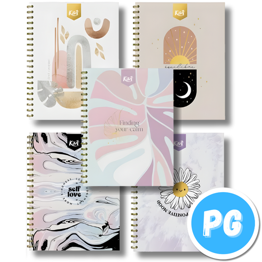 Cuaderno Argollado 105 Kiut Pasta Dura 80 hojas Cuadros - Se envia un motivo Aleatorio