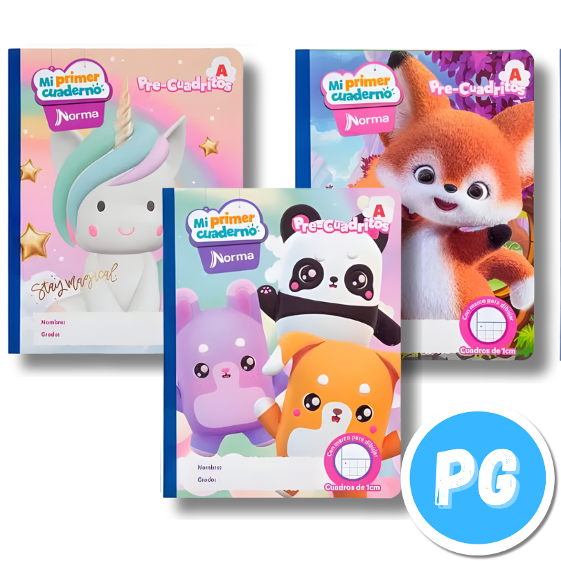 Cuaderno Cosido Norma 100 Hojas Mi Primer Cuaderno A Motivo Niña Cuadriculado Con Espacio Para Dibujo