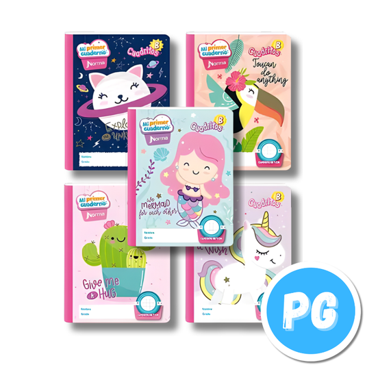 Cuaderno Cosido Norma 100 Hojas Mi Primer Cuaderno B Motivo Niña Cuadriculado