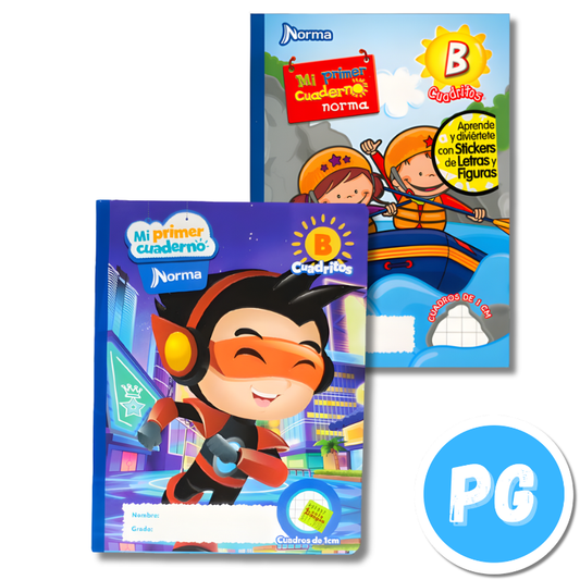 Cuaderno Cosido Norma 100 Hojas Mi Primer Cuaderno B Motivo Niño Cuadriculado