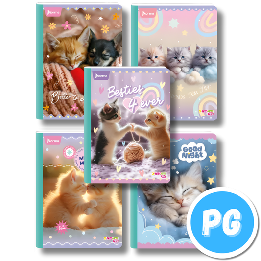 Cuaderno Cosido 100 Hojas Norma Cats (Gatos) Cuadros