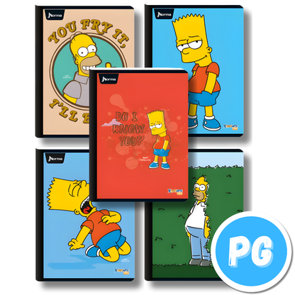 Cuaderno Cosido 100 Hojas Norma Los Simpsons 2026 Bart Homero