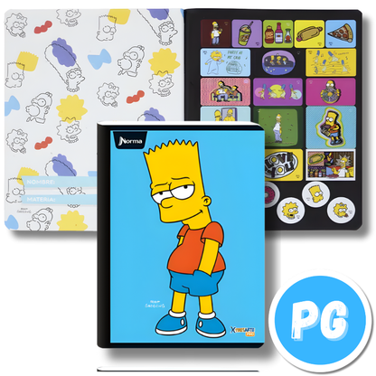 Cuaderno Cosido 100 Hojas Norma Los Simpsons 2026 Bart Homero