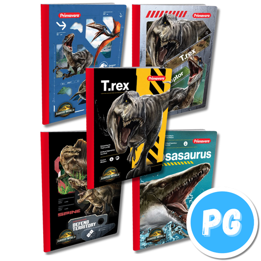 Cuaderno Cosido 100 Hojas Primavera Jurassic World Dinosaurios Cuadros