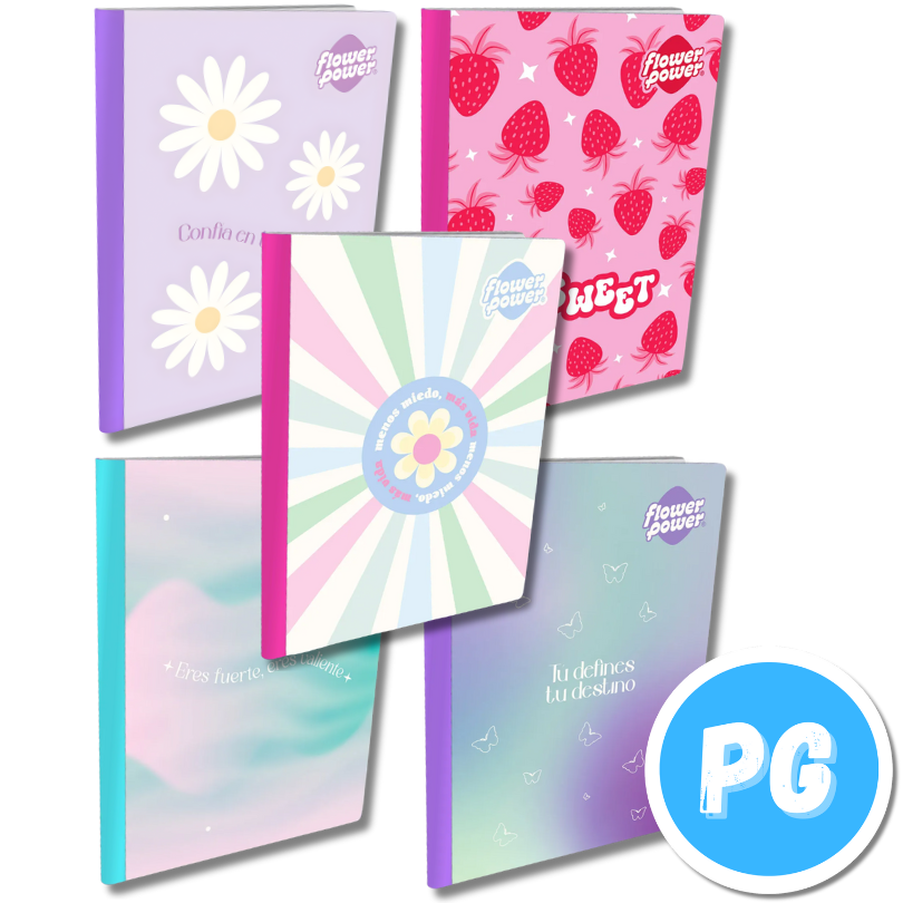Cuaderno Cosido 100 Hojas Primavera Flower Power Cuadros