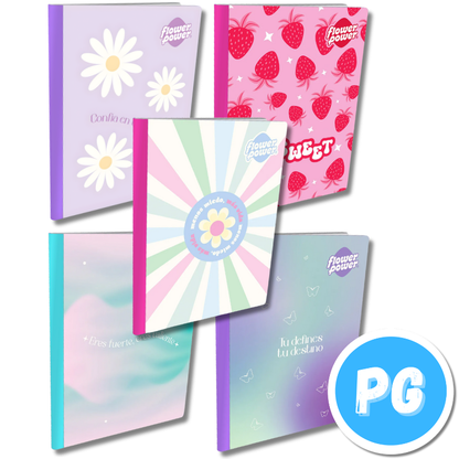 Cuaderno Cosido 100 Hojas Primavera Flower Power Cuadros